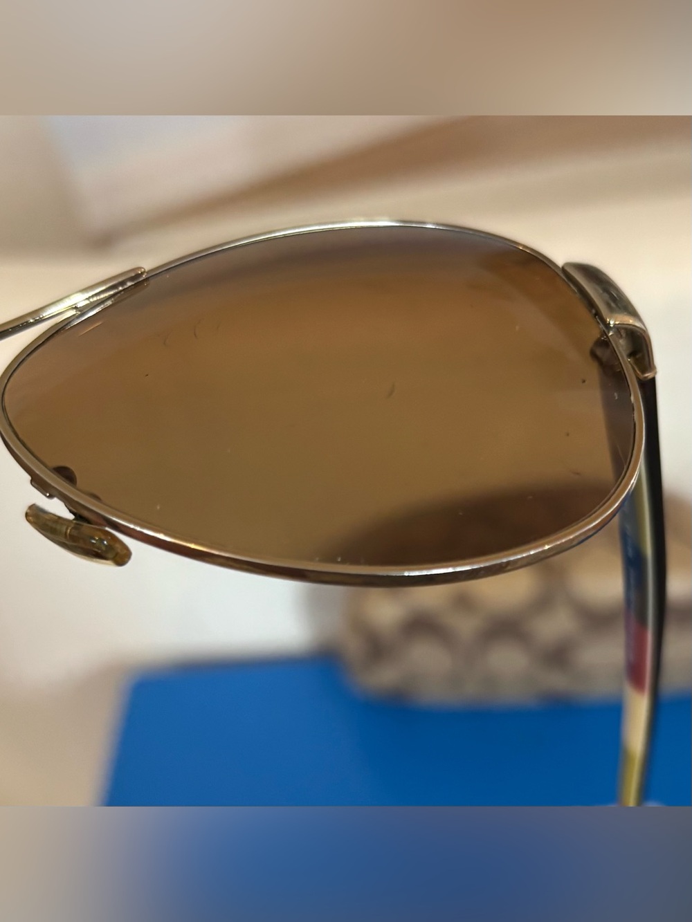 COACH HC7003 Kristina Aviator Sunglasses With Case Brown Tortoise Y2K - Picture 9 of 9